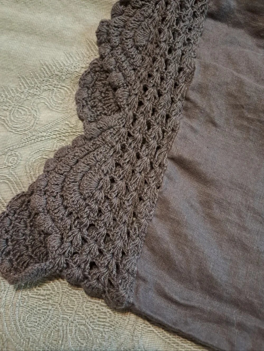 Pottery Barn Dark Charcoal Black Crochet Trim Pillow Sham Pillowcase